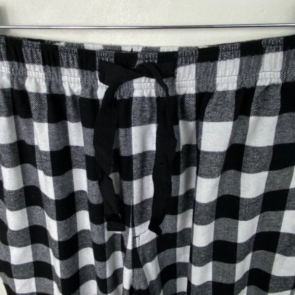 NEW Rachel Parcell Plaid Flannel Pajama Bottom Pants Black White Check Nordstrom - Picture 3 of 10